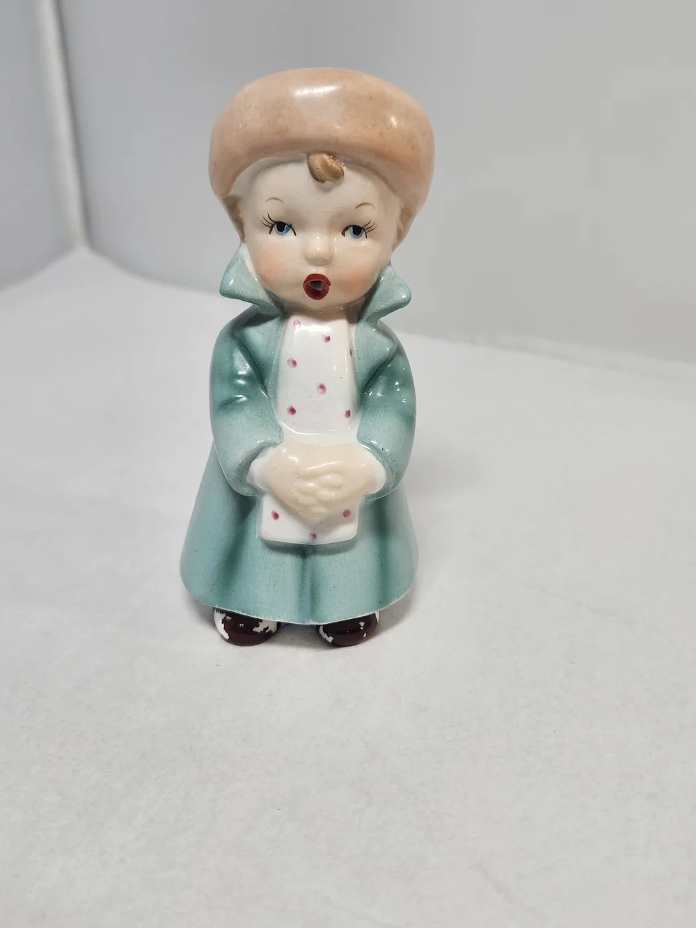 Vintage Ceramic Caroler Figurine Figure Mid-Century
